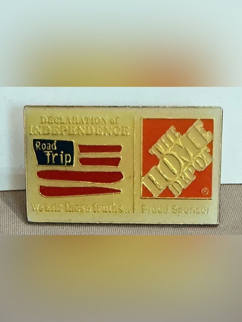 Patriotic American Flag Home Depot Enamel Pin